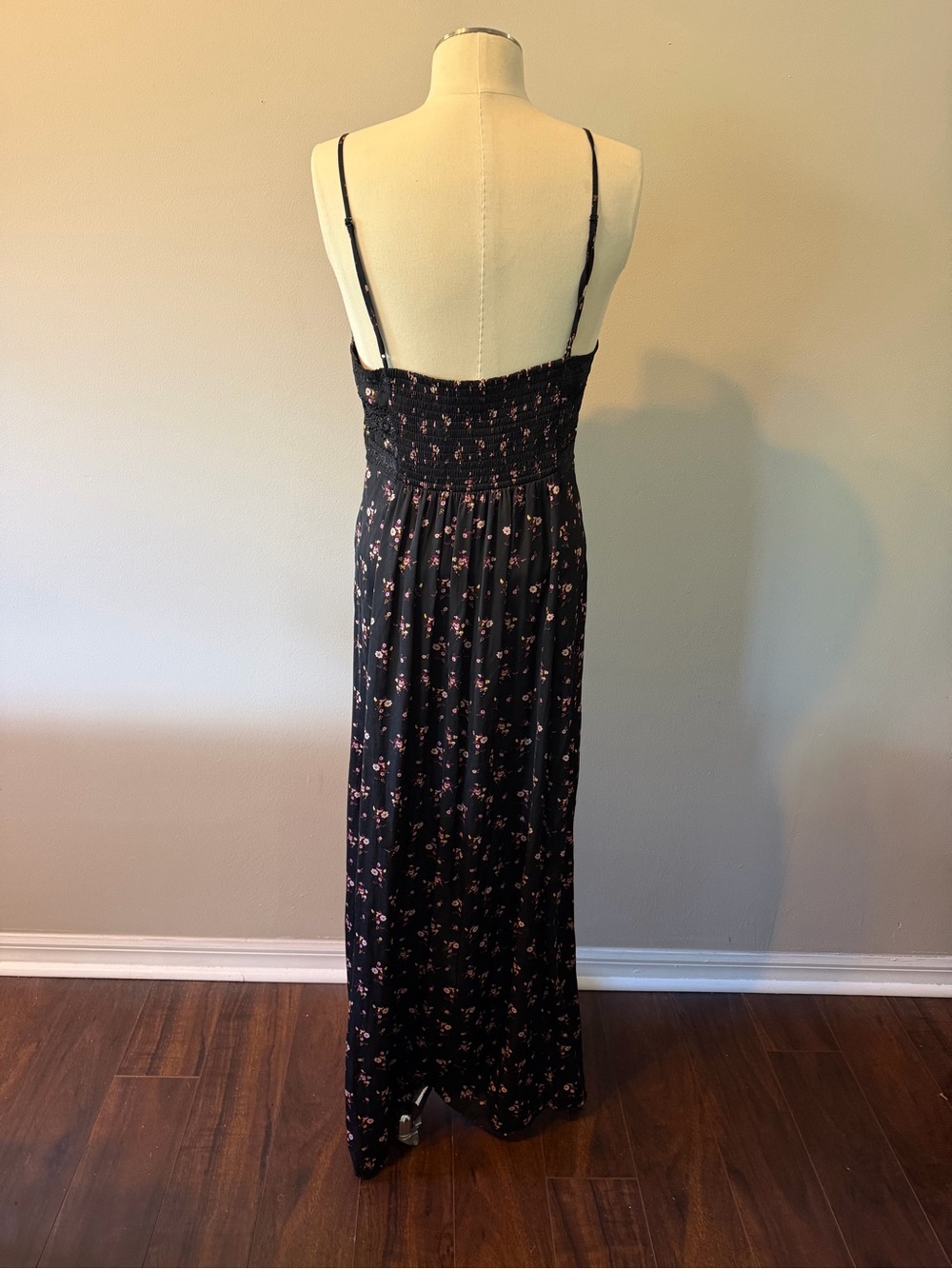 Free People Black Floral Lace-Trim Maxi Dress - Picture 8 of 9